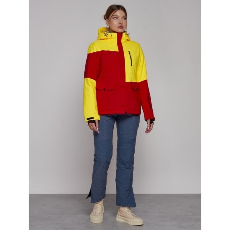 Ski jacket female winter, size 42, yellow color-5