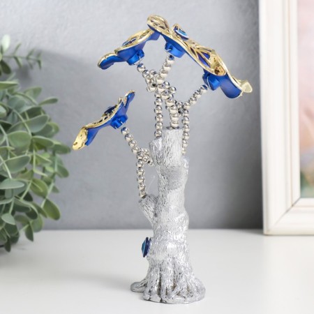 Souvenir from the evil eye "Blooming tree, heart leaves" silver 11.5x5x18.5 cm-3