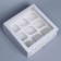 Folding box for 9 cupcakes with the window "Pattern Light", 25 x 25 x 10 cm, New Year