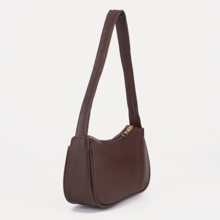 Baget bag with zipper, brown color-1