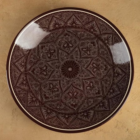 Largan Rishtan ceramics "Patterns", 42 cm, brown-1