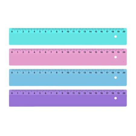 Line 20 cm Calligrata "Provence", plastic, pastel colors, mix