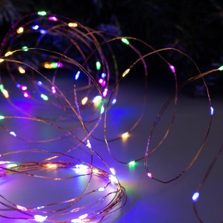 Garland "thread" 10 m Rosa, IP20, copper thread, 100 LED, glow of multi, 12 V-2