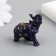 Polystone souvenir "Blue-violet elephant with a blanket and gold" 4x2x4 cm