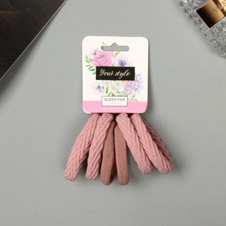 Hair gum "Sport" (set of 6 pcs) Assortment pattern, 4.5 cm, mix