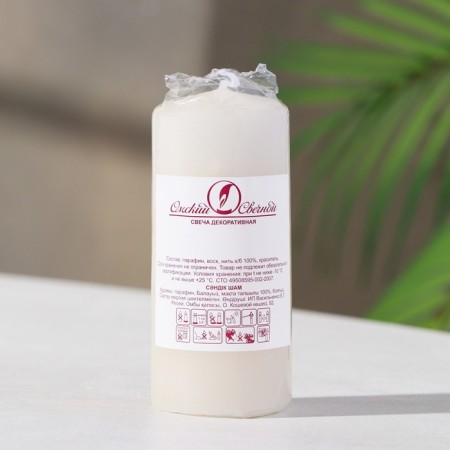 Candle - cylinder, 4x9 cm, 11 hours, 90 g, ivory-1
