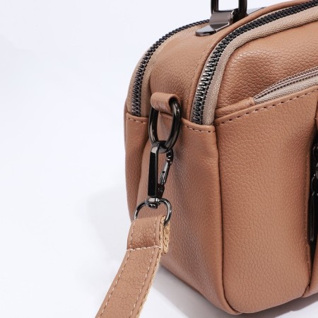 Cross-Bodi Bag on a zipper, beige color-5