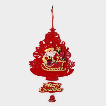 Decorative decoration (suspension) "New Year Christmas tree with Santa Claus" 40.5x25.5 cm-1
