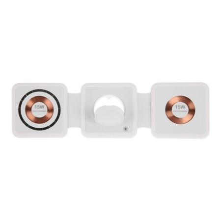 Wireless charging 3 in 1 h39, 15 W, backlight, support magsafe, folding, glass, white-1