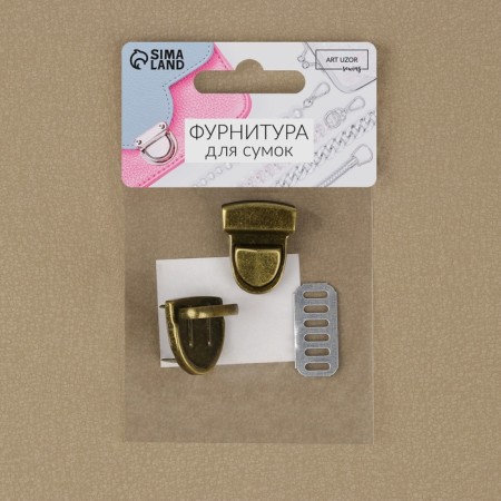 Bag -3 × 2 cm fastener, bronze color-5