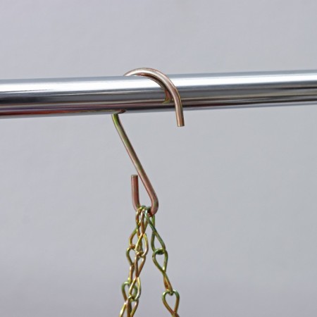 Plastic puff for flowers suspended with drainage grid "Vesta", 2 l, brown color-4