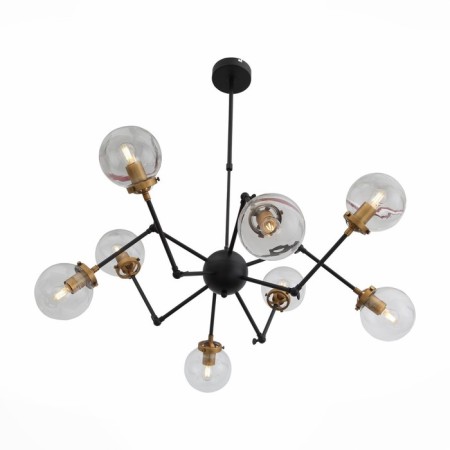 Ceiling Ceiling ST LUCE. SL234.402.08. Varieta. 8x40 watts, E27, 89x89x54 cm, black color, gold-8
