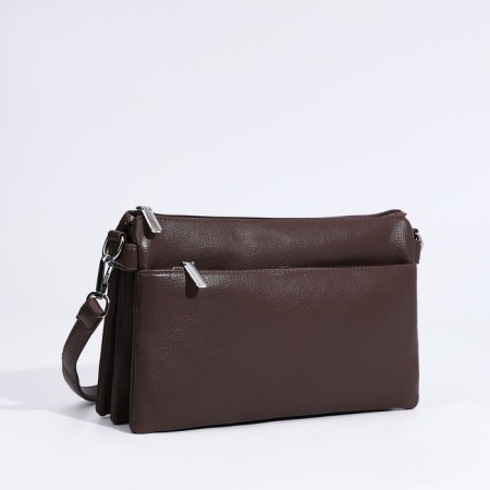Cross-Bodi Bag on a zipper, brown color-2