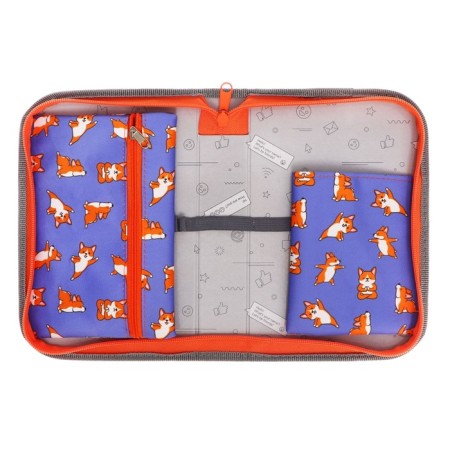 Penal 1 section 140 x 210 x 40 mm, folding pocket and cosmetic bag, fabric, calligrata topontent "Siba"-3