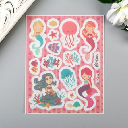 Stick Plastic "Mermaids" Golden stroke mix 16x9.8 cm set 10 pcs-2