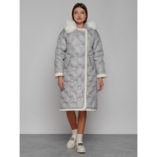 Coat insulated winter female, size 54, color light gray