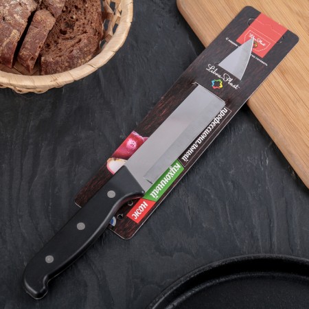Kitchen Knock "Classic" universal, blade 16 cm, black plastic handle-1