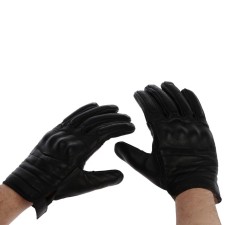 Motorcycle gloves with protective inserts, leather, size l