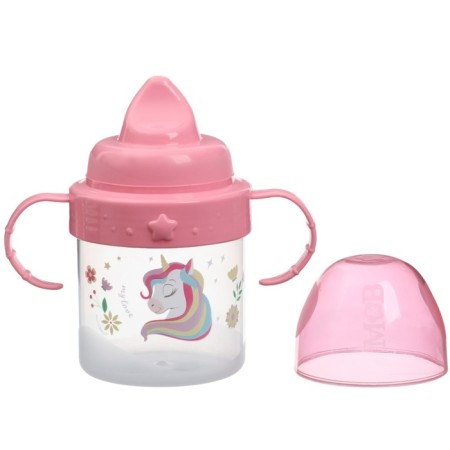 Children's stroke with solid nose "Unicorn", 150 ml., With pens, pink color-1