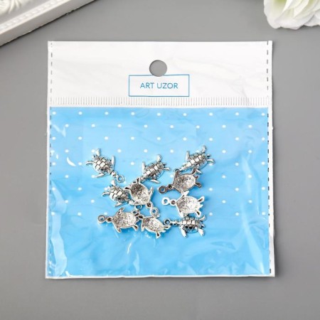 Decor for creativity Metal "Turtle" silver 1.5x1.2 cm-3