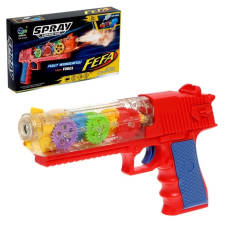 Pistol with gears Spay, Smoke, Light, Sound, on batteries