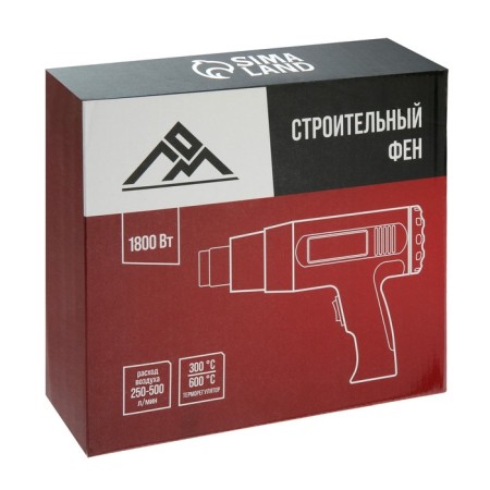 Construction hair dryer LOM, 1800 W, 250-500 l/min, 300/600 ° C, nozzle in the kit-6
