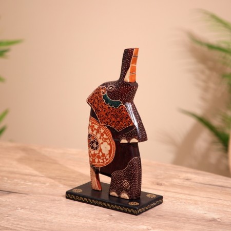 Souvenir "Elephant" on a stand, batik, tree 25 cm-1