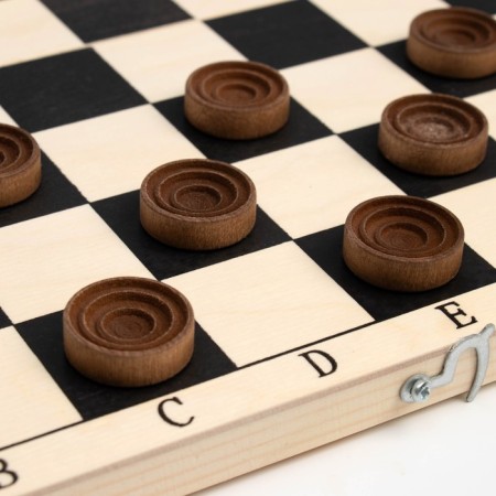Wooden checkers, board game, with a board 29 x 29 cm, D chips-2.6 cm, h-0.9 cm-1