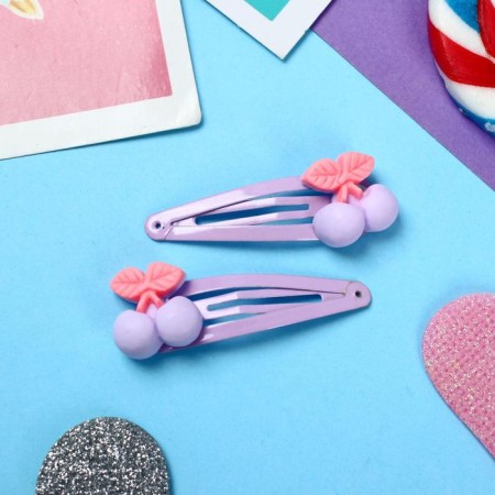 Invisibility for hair "Abel" (set 2 pcs) cherries, 5 cm, lilac
