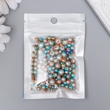 Beads for creativity plastic "Round. Gradient. Mermaid Blue Cream" D = 3-8mm, set 10 g 74595-2