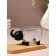 Organizer for cotton sticks and disks "Elephant", with a lid, 15.4 × 7.5 × 8.5 cm, transparent/black