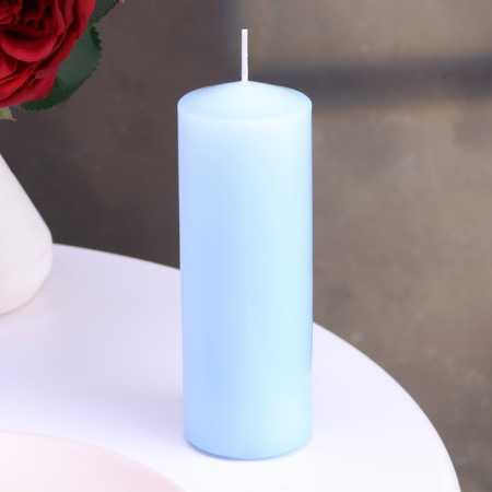 Candle - cylinder, 5x15 cm, blue varnished, 14 hours