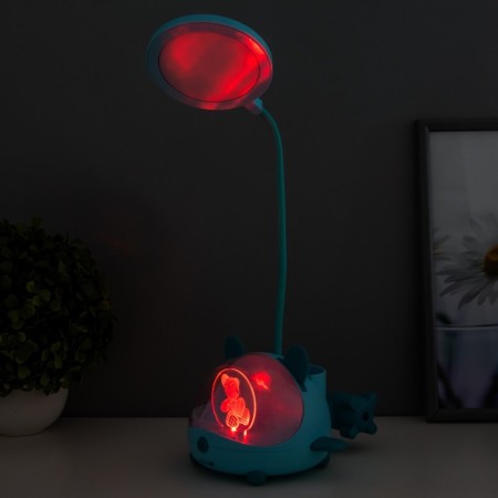 Board Lamp "Cute Bear" LED 3.5W USB AKB Blue 12x15x32 cm Risalux-4