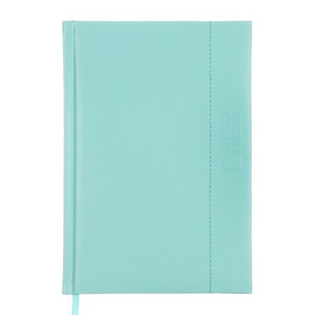 Dated 2025 diary, A5, 176 sheets of Escalada, a solid cover of artificial leather with foam rubber, pancake embossing, liesse, block 70 g/m2, green