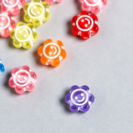 Beads for creativity plastic "Smiley" transparent bright set 20 g 0.5x1x1 cm-1