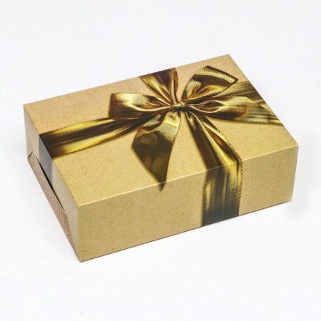 Folding box "Gift" with a gold bow, 16 x 23 x 7.5 cm-2