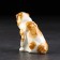 Porcelain figurine "Alabai red-white", 10 cm, author's painting
