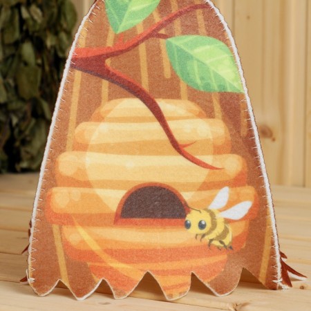 Bath hat, model, with a print "Home on a tree"-2