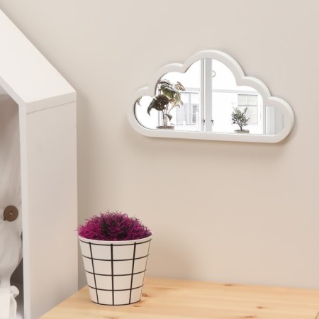 Wall mirror “cloud”, mirror surface 12 × 26 cm, white color-1