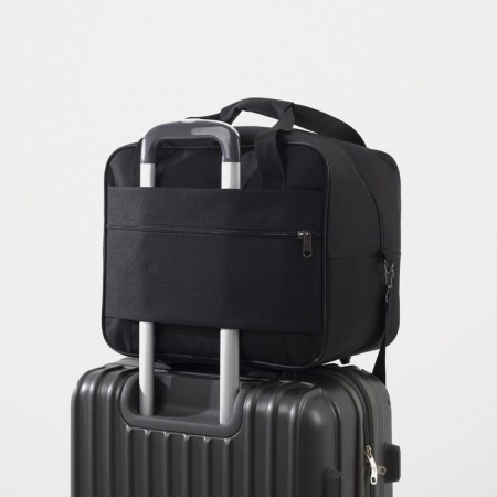 Road bag with lightning, 2 outer pockets, long belt, black color-3