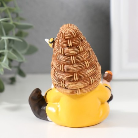Polystone souvenir "Dwarf with bees and hive" MIX 5x7x9 cm-3