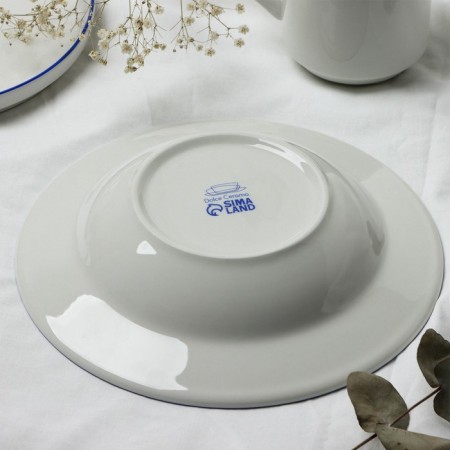 Ceramic “Swallow” plate, 22.4 cm, 300 ml, white color-4