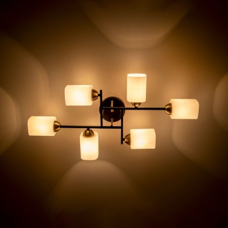 Ceiling chandelier Citilux "Henry" CL130265, 79.5x42x1.5 cm, 6x75W, E27, Black Color Black-8