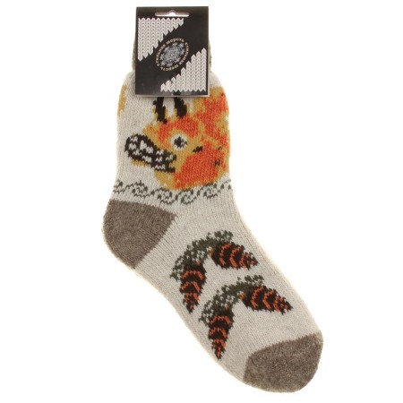 Women's socks “Squirrels with cones”, white color, size 25-3