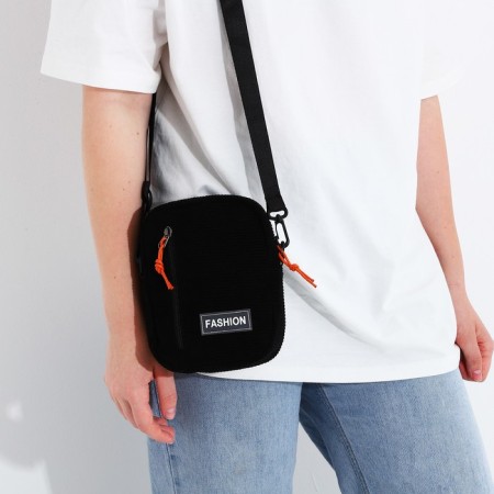 Youth bag with lightning, external pocket, black color-2
