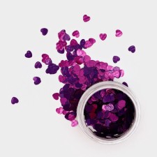 Глиттер фигурный сердца фиолетовый 0,5 г