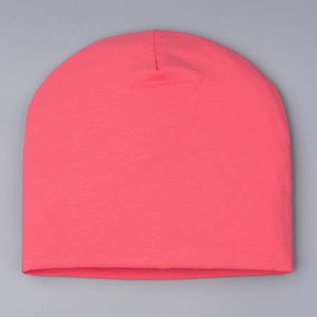 Hat for girls, coral color, size 44-47 cm
