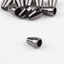 Tip for a cord, d = 4 mm, 12 × 8 mm, 10 pcs, black nickel color