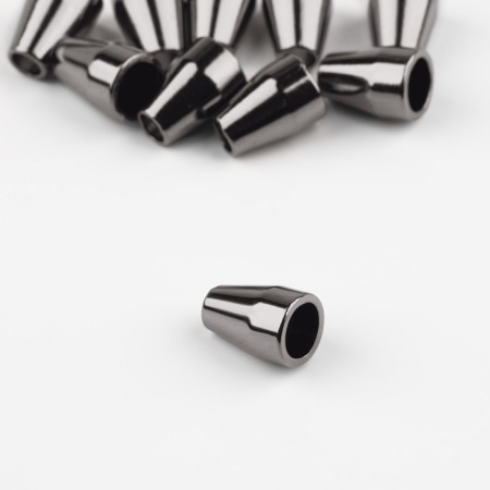 Tip for a cord, d = 4 mm, 12 × 8 mm, 10 pcs, black nickel color
