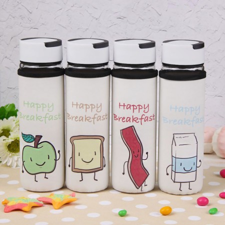 A glass bottle with a handle in a case “Breakfast”, 500 ml, h = 23.5 cm, Mix drawing-5